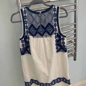 Madewell embroidered blue and white dress